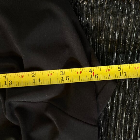 Connected Women's Black Metallic Cape-Overlay Sheath Cocktail Dress. Size 10 - Picture 9 of 14